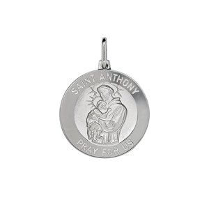 925 Sterling Silver Saint Anthony Medal Pendant Charm Italy